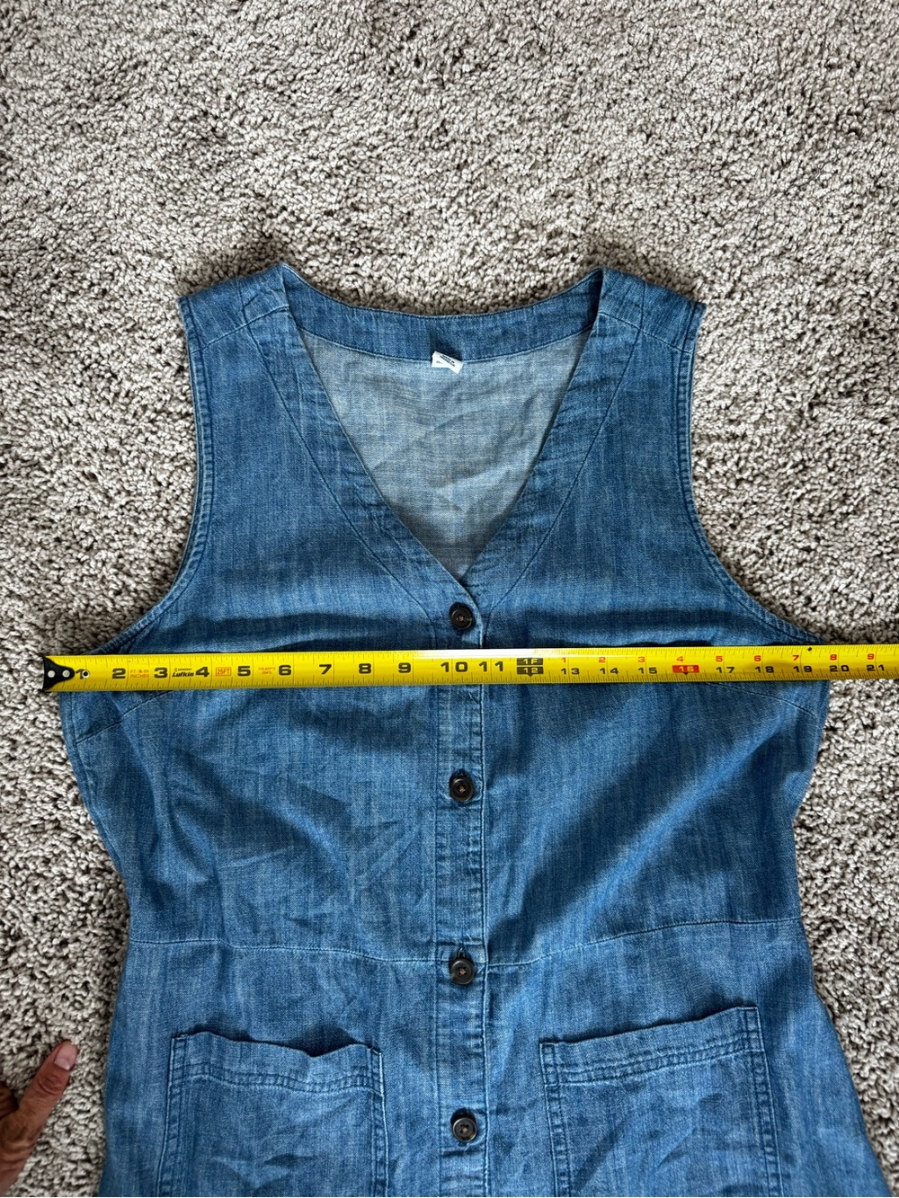 Old Navy Blue Chambray Button-Front Midi Dress - Picture 10 of 14